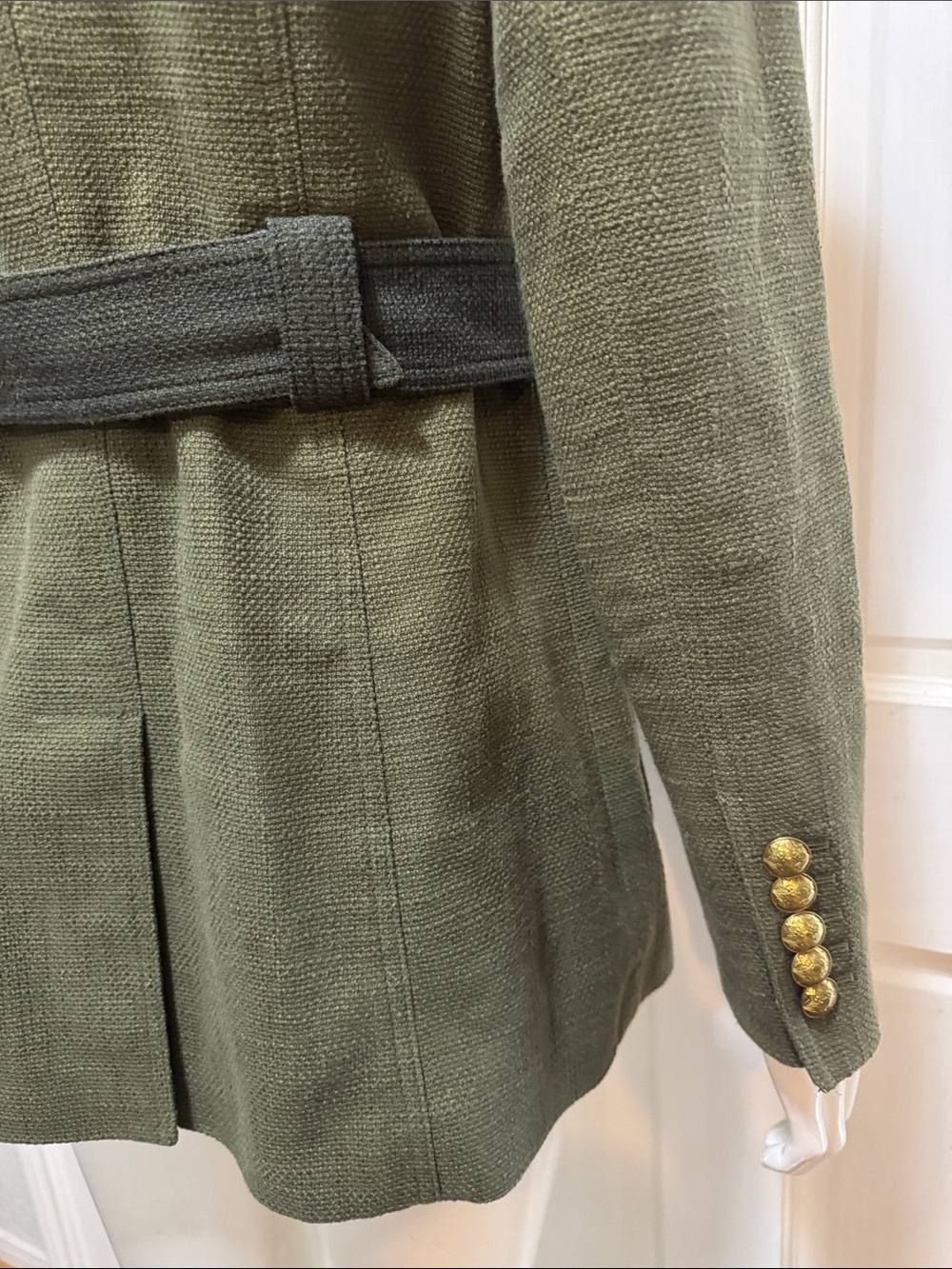 Veronica Beard Sonoma in Army & Loden Olive Military-Style Belted Jacket Size 6 - Picture 10 of 16